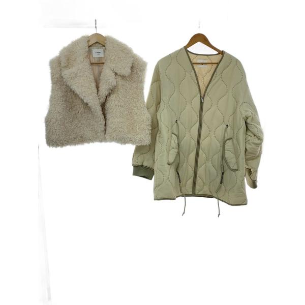 AMERI◆コート/FREE/--/BEG/0124207930860/BOA VEST SET Q...