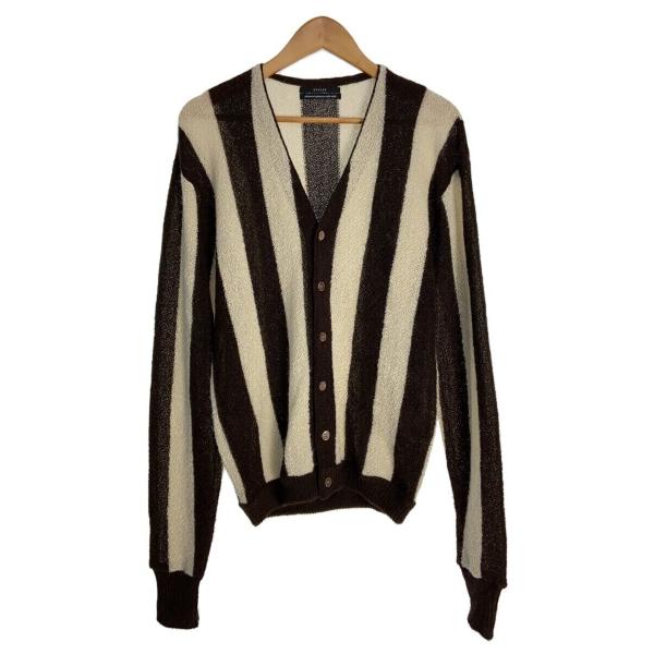 UNUSED◆カーディガン(薄手)/2/アルパカ/BRW/ストライプ/US1869