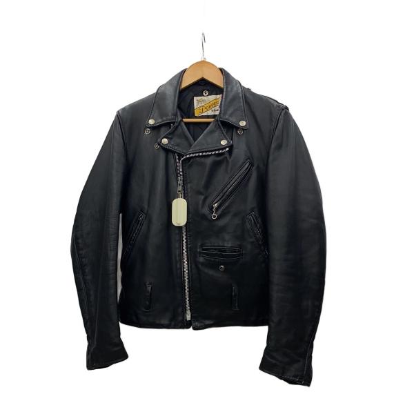 Schott◆80s/USA製/ダブルライダースジャケット/BLK