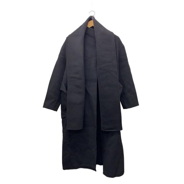 AMERI◆コート/M/ウール/BLK/01120740910/スタンドカラースカーフコート