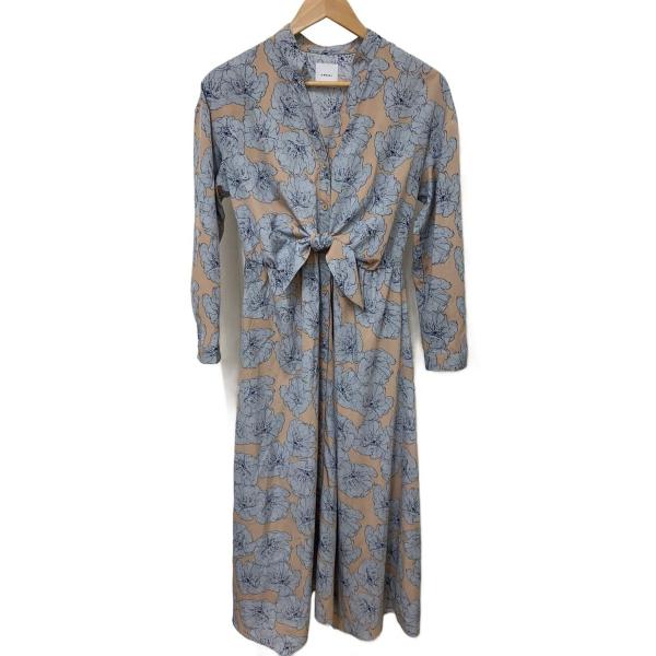 AMERI◆長袖ワンピース/--/ポリエステル/BEG/花柄/0291520110