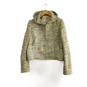 MASU◆TWEED ZIP-UP HOODIE/ジャケット/46/ナイロン/マルチカラー/MASS-BL0324/首ヨゴレ//