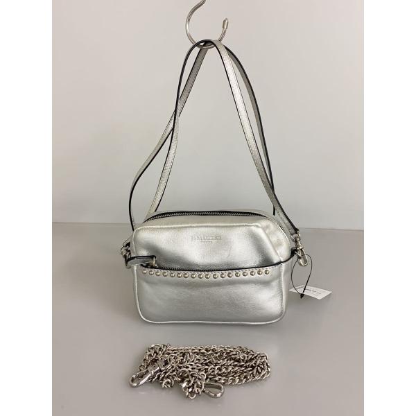 J&amp;M DAVIDSON◆LIPSTICK WITH STUDS/ショルダーバッグ/SLV/無地