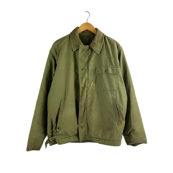 US.NAVY◆推定60s~/A-2/ミリタリージャケット/KHK/無地