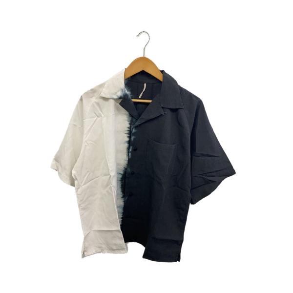m’s braque◆半袖シャツ/38/レーヨン/BLK/WHT/無地/211325//