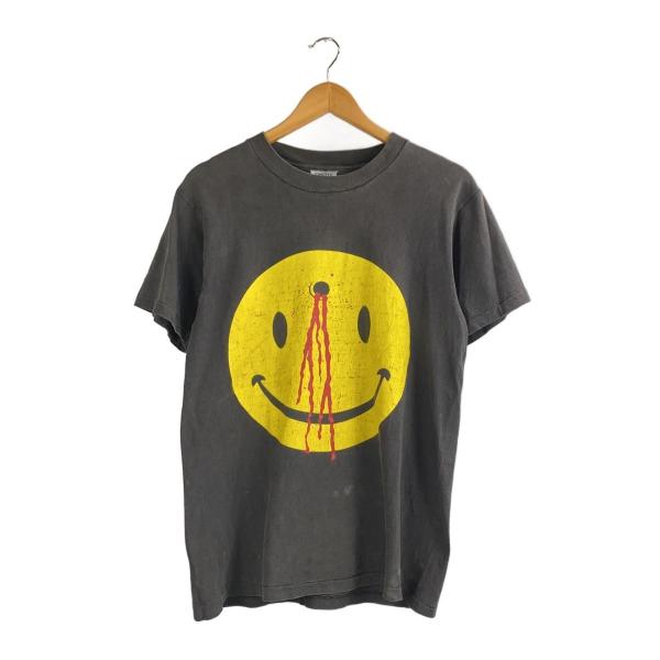 ONEITA◆ぶち抜きスマイル/Tシャツ/M/コットン/GRY/プリント//