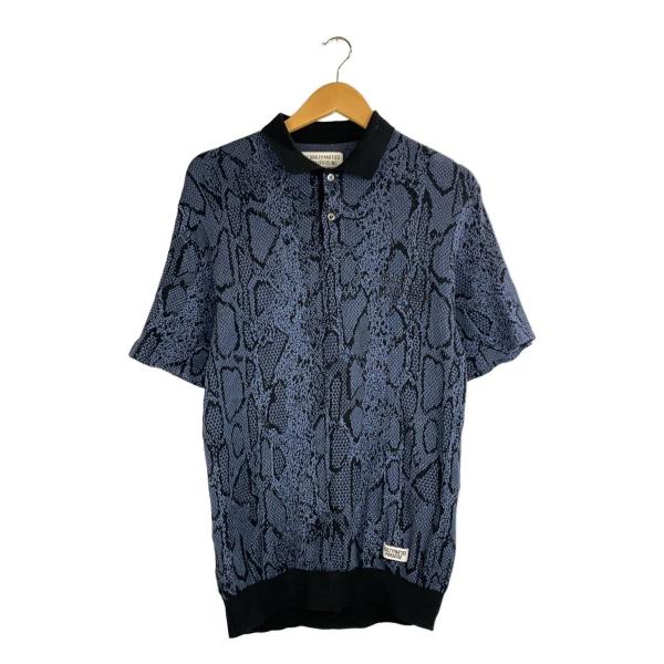 WACKO MARIA◆PYTHON VELOUR POLO SHIRT/ポロシャツ/S/コットン/...