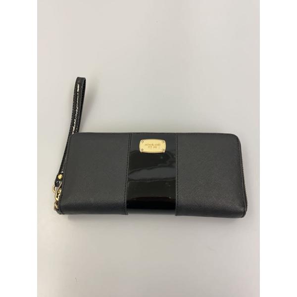 MICHAEL KORS◆長財布/PVC/BLK/無地/レディース