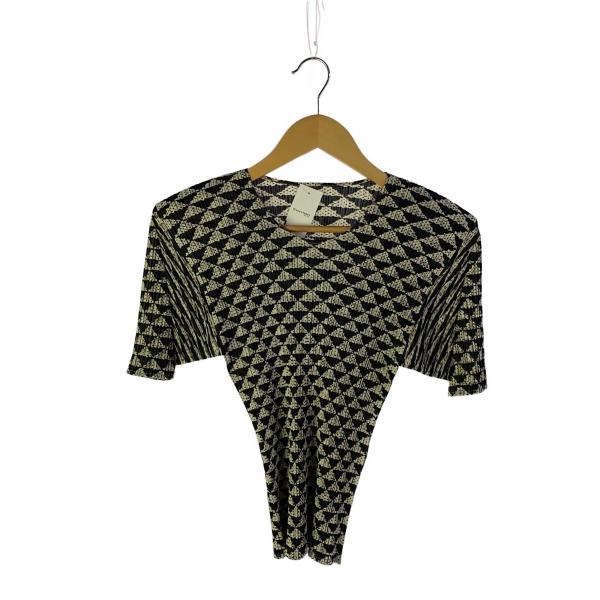 PLEATS PLEASE ISSEY MIYAKE◆半袖カットソー/3/ポリエステル/ブラック/黒...
