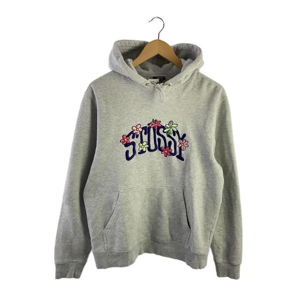 STUSSY◆パーカー/S/コットン/GRY/無地