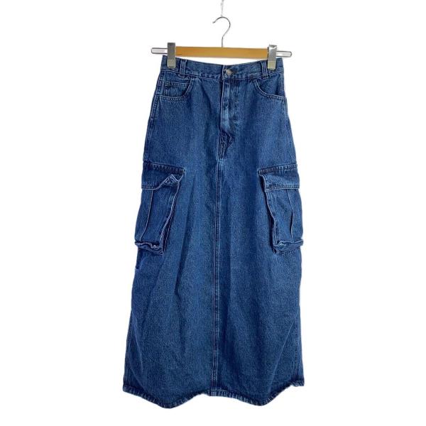 AMERI◆CONES BOSS BIG POCKET SKIRT/ロングスカート/24/デニム/B...