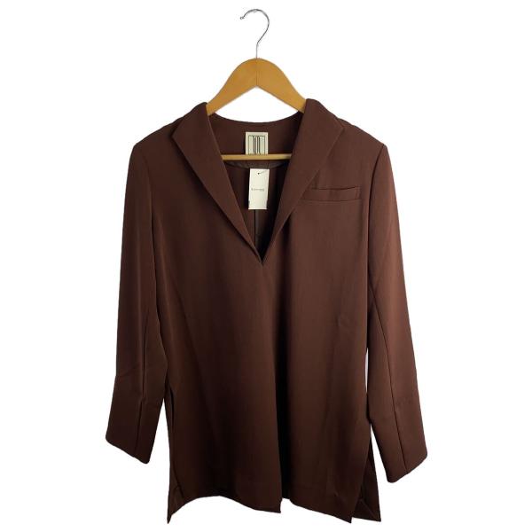 AMERI◆UND JACKET LIKE SHIRT/シャツ/FREE/ポリエステル/BRW/02...