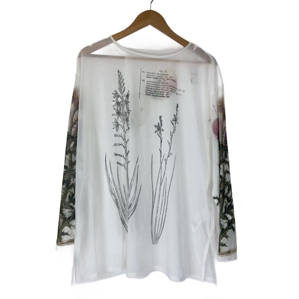 AMERI◆ILLUSTRATION PRINT SHEER/長袖カットソー/FREE/ポリエステル...