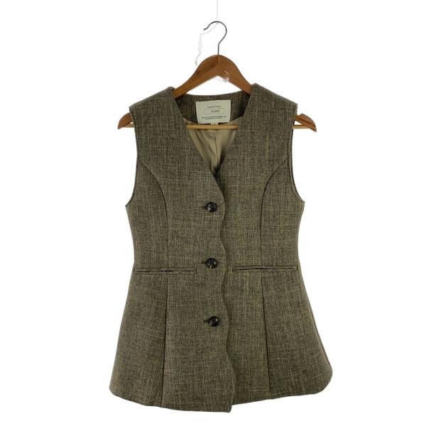 AMERI◆WAVE BONDING FLARE VEST/ベスト/S/ポリエステル/BEG/012...