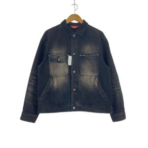 Supreme◆25AW/Distressed Selvedge Trucker Jacket/ピンス/Gジャン/M/BLK//