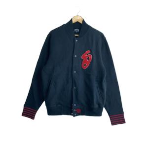 STUSSY◆OLD STUSSY/00s/Sロゴパッチスタジャン/M/コットン/BLK//