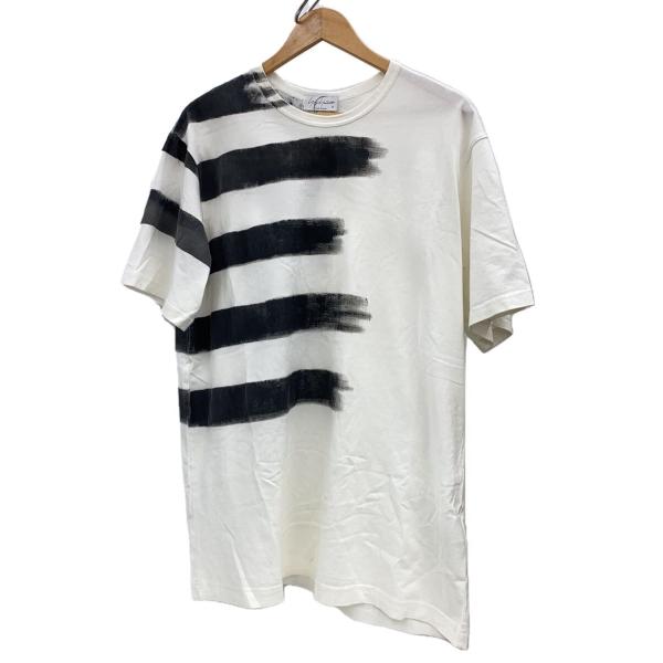 yohji yamamoto POUR HOMME◆BRUSHED 5-STRIPE T-SHIRT...