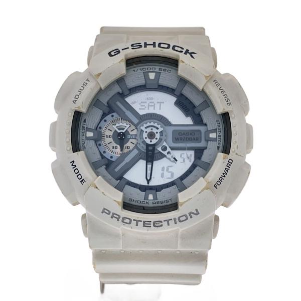 CASIO◆クォーツ腕時計・G-SHOCK/デジアナ/ラバー/WHT/WHT/SS