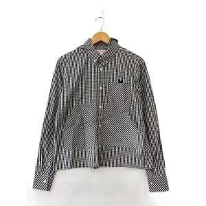MASU◆長袖シャツ/44/コットン/BLK/ギンガムCK/M25K6SH001//