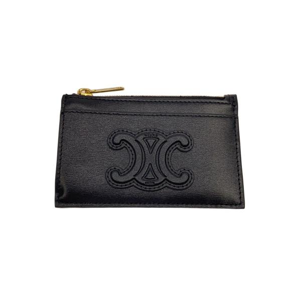 CELINE◆カードケース/レザー/BLK/レディース