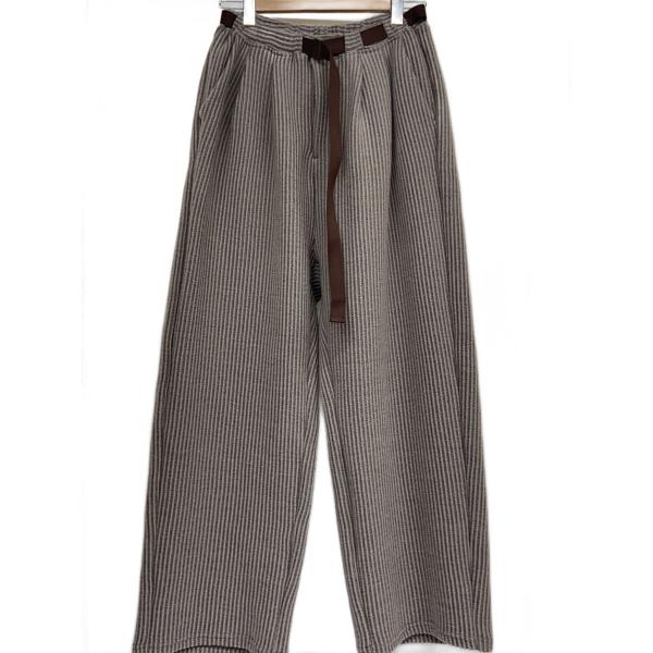 ANCELLM◆ホWOOLCORD BELTLESS SLACKS/2/ウール/ベージュ/ANC-P...