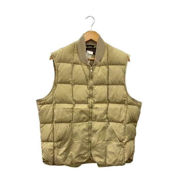 EDDIE BAUER◆80s/カラコラム/ダウンベスト/--/ナイロン/ベージュ/無地//