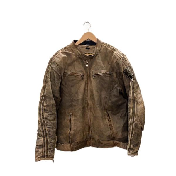 iXON◆シングルライダースジャケット/44/レザー/BRW/プロテクター入り/バイカーズ