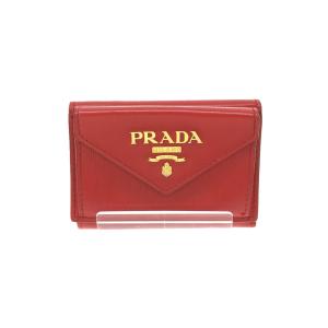 PRADA◆プラダ/3つ折り財布/--/RED/1MH021