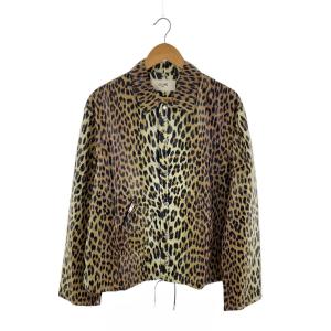CELINE◆コーチジャケット/XL/ポリエステル/CML/レオパード/2W18153I