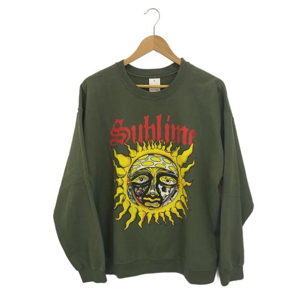 SUBLIME◆90〜00s/スウェット/L/コットン/KHK/プリント