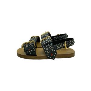 GUCCI◆Embellished Leather Sandals/サンダル/UK7/BLK/725816//