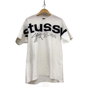 STUSSY◆Tシャツ/M/コットン/WHT/無地/SPORT 100 PIGMENT DYED TEE//