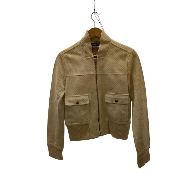 DOLCE&amp;GABBANA◆レザージャケット・ブルゾン/42/レザー/IVO