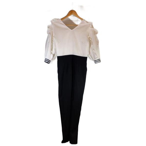 BORDERS at BALCONY/オールインワン/38/ポリエステル/WHT/無地/BD2021...