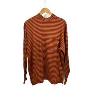 STUSSY◆80s/初期タグ/モックネック/長袖Tシャツ/L/コットン/BRD/ボーダー//