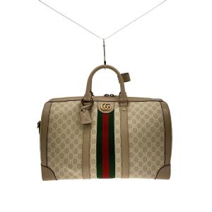 GUCCI◆SAVOY/ミディアム ダッフルバッグ/PVC/ベージュ/総柄/724642-498879