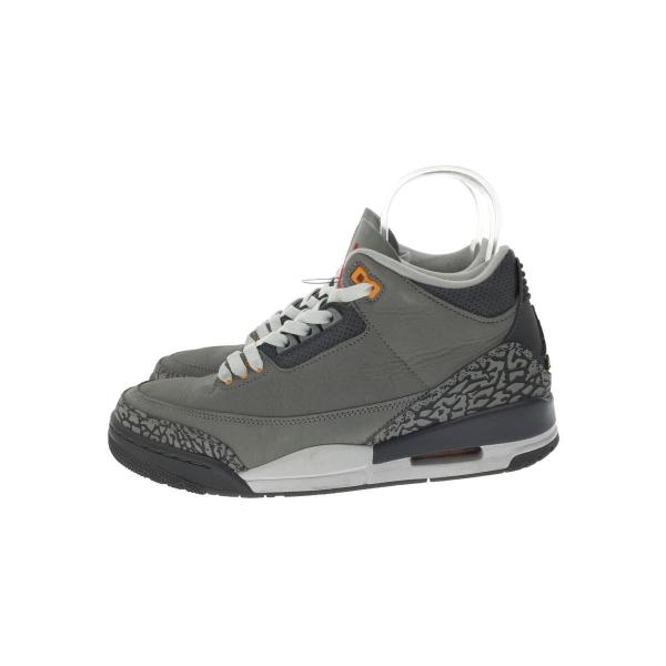 NIKE◆AIR JORDAN 3_エア ジョーダン 3/26.5cm/GRY//