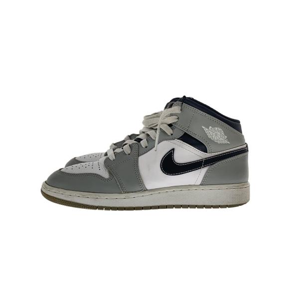 NIKE◆AIR JORDAN 1 MID GS LIGHT SMOKE GREY/24cm/GRY...