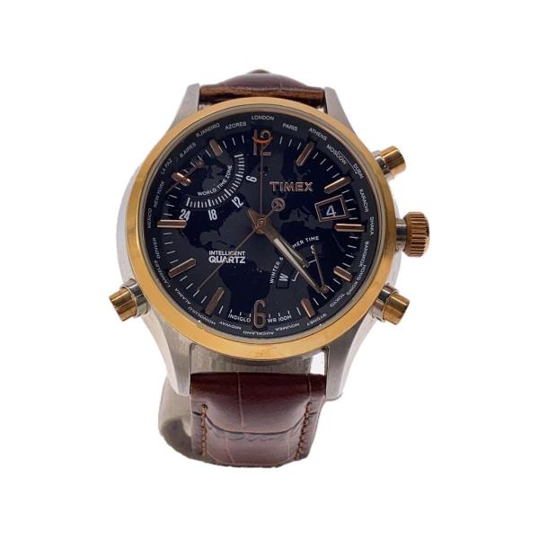 TIMEX◆クォーツ腕時計/アナログ/--/BLK/BRW/T2N942