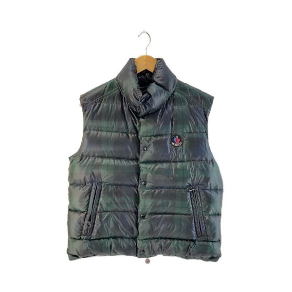 MONCLER◆ダウンベスト/3/ポリエステル/GRN/チェック/920-091-43304-50