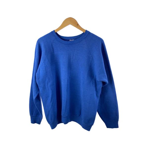 60s~70s/ラグランスリーブスウェット/2本針/内縫い/コットン/BLU
