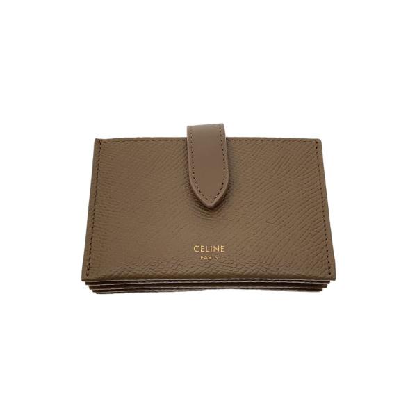 CELINE◆カードケース/レザー/BEG/無地/レディース/10B693BFP