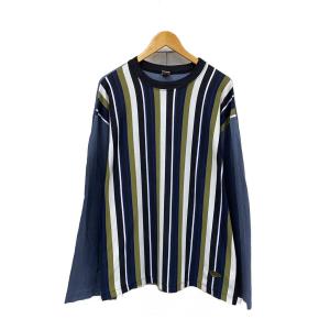 STUSSY◆長袖Tシャツ/XL/コットン/マルチカラー/マルチストライプ/90s