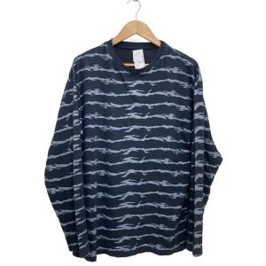 STUSSY◆00s/長袖Tシャツ/XL/コットン/BLK/カモフラ//