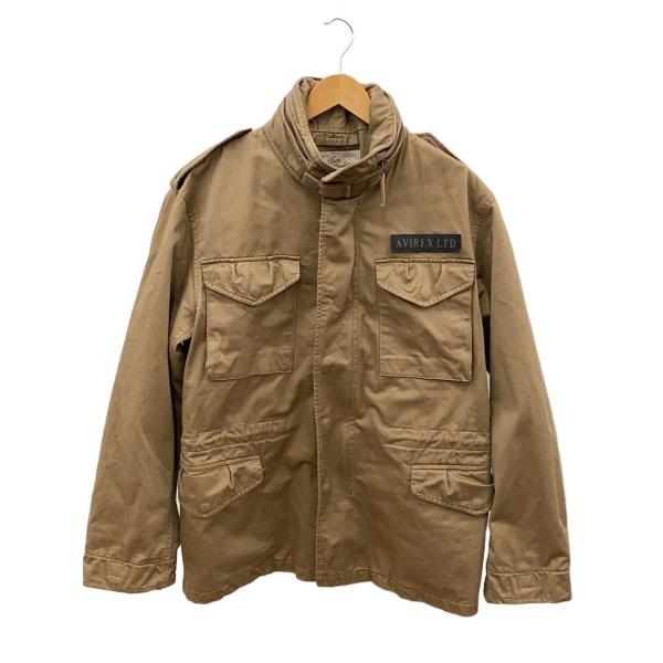 AVIREX◆BASIC M-65 JACKET/ミリタリージャケット/3L/コットン/CML/無地...