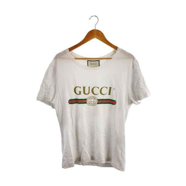 GUCCI◆ウォッシュドオーバーサイズTシャツ/XS/コットン/WHT/440103-X3F05