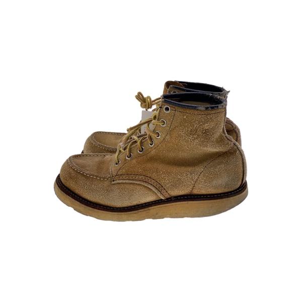 RED WING◆80s/レースアップブーツ/ベージュ/スウェード/犬タグ