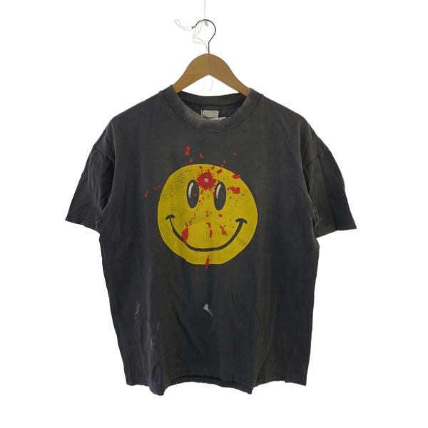 READYMADE◆S/S T-SHIRT SMILE/Tシャツ/M/コットン/グレー/RE-CO-...