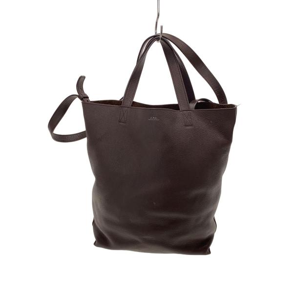 A.P.C.◆cabas maiko small/トートバッグ/レザー/ブラウン