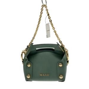 MASU◆26SS/LEATHER CAKE BAG/ショルダーバッグ/レザー/グリーン//